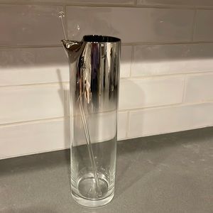 Dorothy, Thorpe pitchers clear with silver ombre and glass stirrer Rare vintage